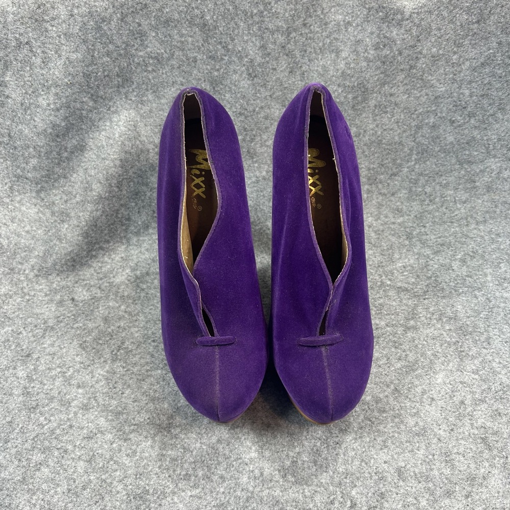 Mixx Shuz Abby-03 Platform Booties Size 6 Purple Faux Suede High Heels